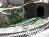 Diorama Plastico Ferroviario costuito artigianalmente con stazione e galleria completo di impianto elettrico